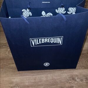 Vilebrequin Dark Blue Tote with Turtle Pattern
